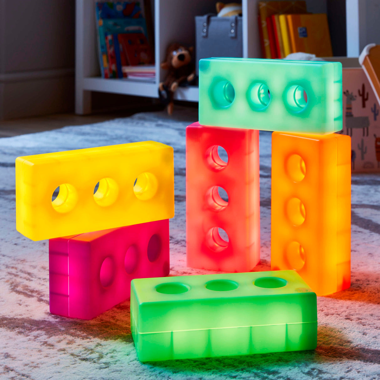 TTS Light Up Glow Construction Bricks 12pk EY10970B